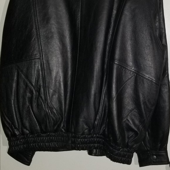 Genuine Leather Jacket Lined vtg American Born Black Leather Coat with Lining - Picture 7 of 16